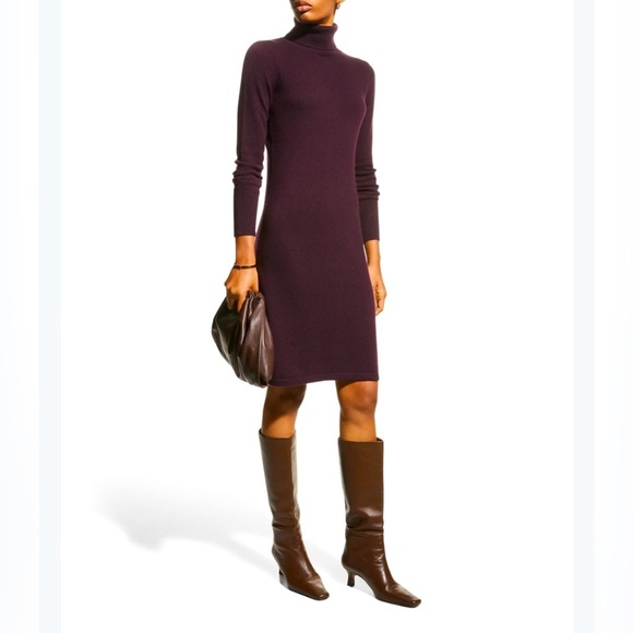 Neiman Marcus Cashmere Collection 100% Cashmere Turtleneck Sweater Dress S Soft - Picture 1 of 13